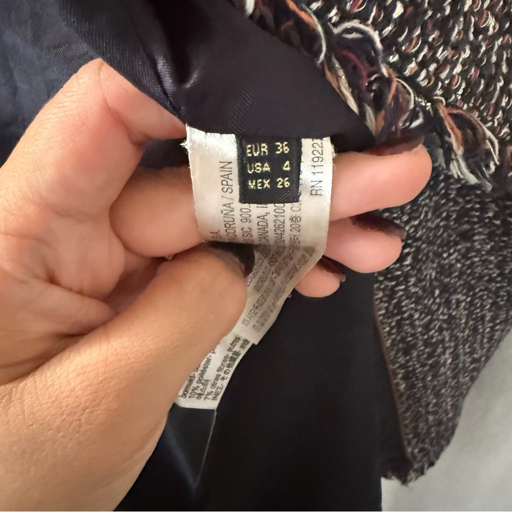 Massimo Dutti Tweed Long Blazer Jacket — Size 4 (EUR 36) - Picture 7 of 8
